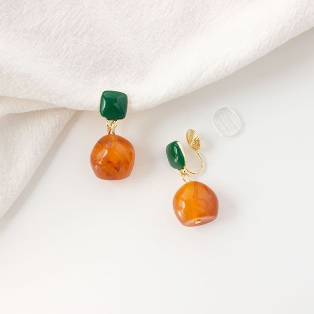 Geometric Drop Earring / Clip On Earring