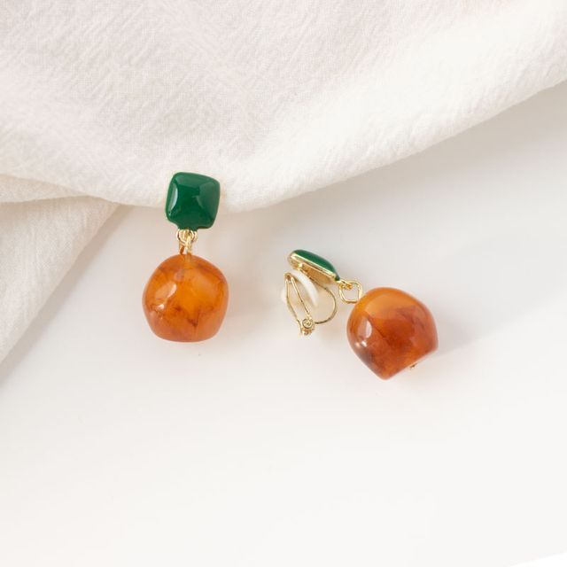 Geometric Drop Earring / Clip On Earring