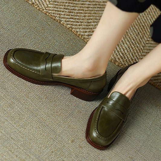 Faux Leather Penny Loafers