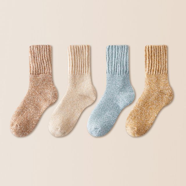 Set of 4 Pairs: Plain Socks