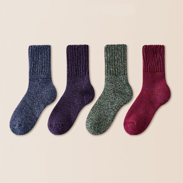 Set of 4 Pairs: Plain Socks