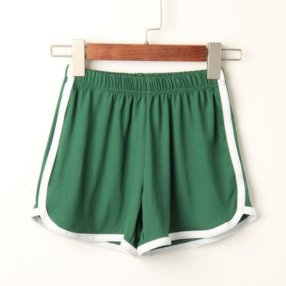 Elastic Waist Contrast Trim Sweat Shorts