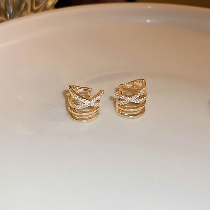 Layered Alloy Cuff Earring
