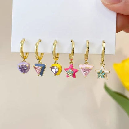 Set Alloy of (Various Star Designs) 6: Dangle Earring