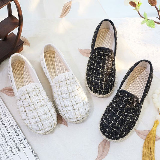 Plaid Espadrille Slip-Ons