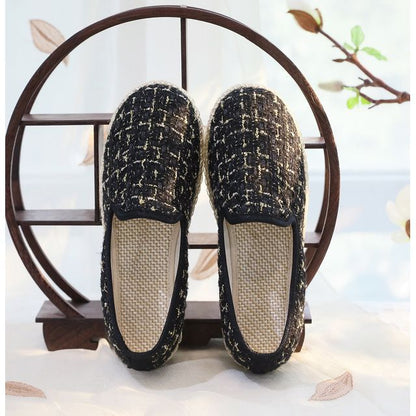 Plaid Espadrille Slip-Ons