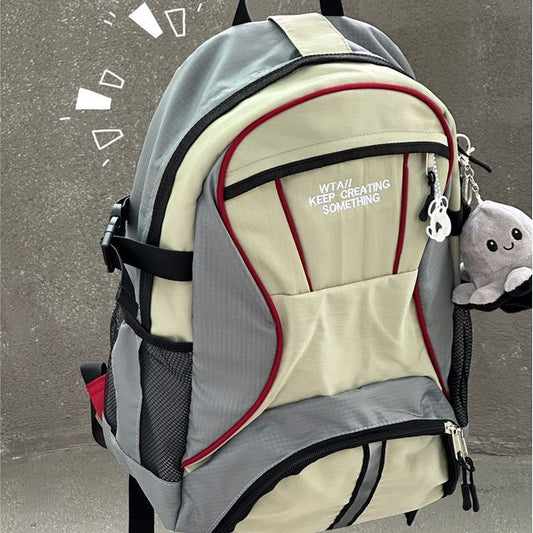Color Block Lettering Backpack / Charm / Set