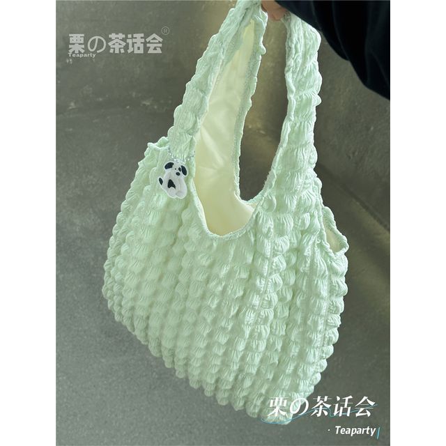 Plain Shirred Tote Bag / Charm / Set