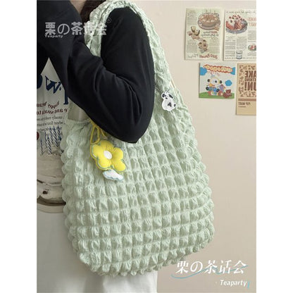 Plain Shirred Tote Bag / Charm / Set