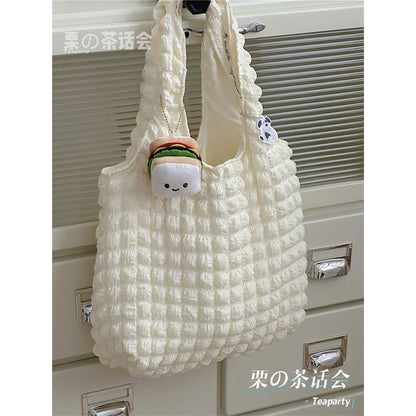 Plain Shirred Tote Bag / Charm / Set