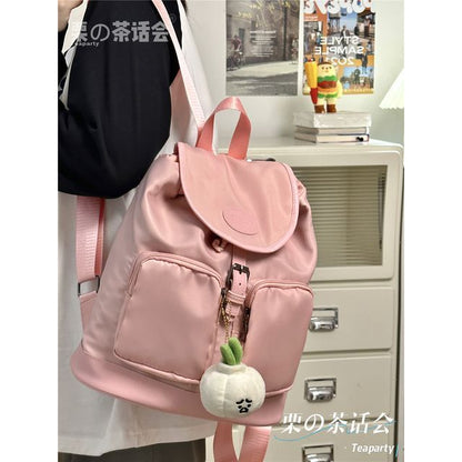 Logo Buckled Flap Backpack / Charm / Set