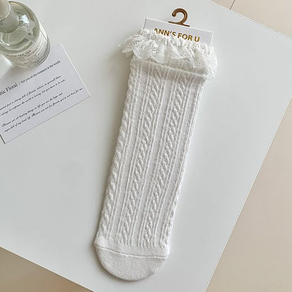 Plain Lace Trim Socks