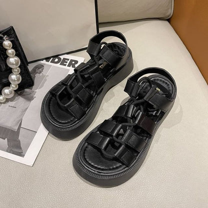 Gladiator Platform Lace-Up Sandals