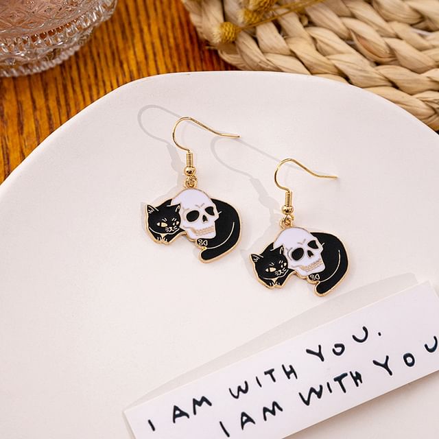 Halloween Cat Drop Earring