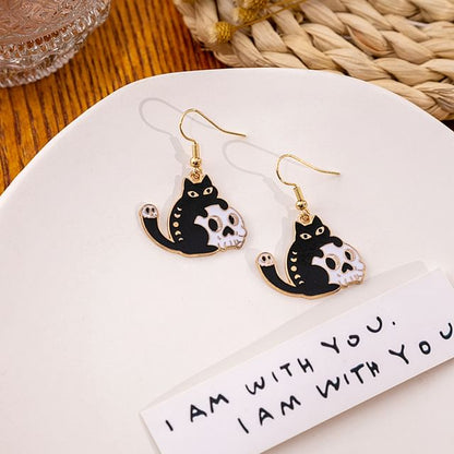 Halloween Cat Drop Earring