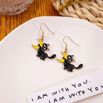 Halloween Cat Drop Earring