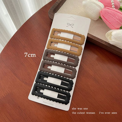 Set of 6: Alloy Hair Clip (Various Designs)