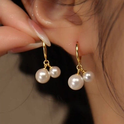Faux Pearl Sterling Silver Drop Earring