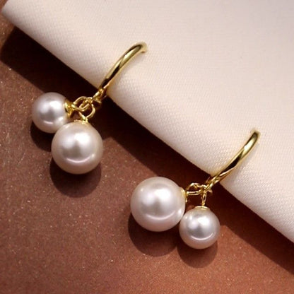 Faux Pearl Sterling Silver Drop Earring