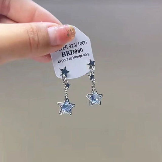 Earring Star Alloy Dangle Rhinestone