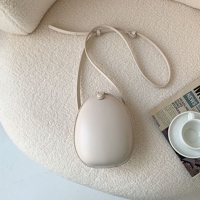 Faux Leather Egg Crossbody Bag