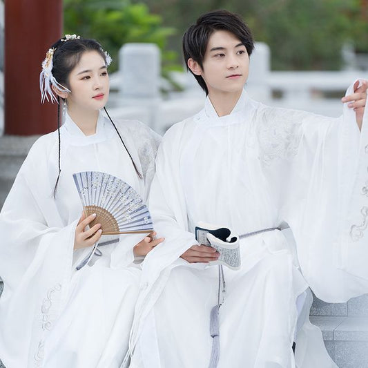 Couple Matching Embroidered Hanfu Blouse / Light Jacket / Pants / Belt