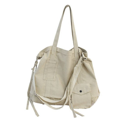 Multi-Pocket Frayed Bag Crossbody