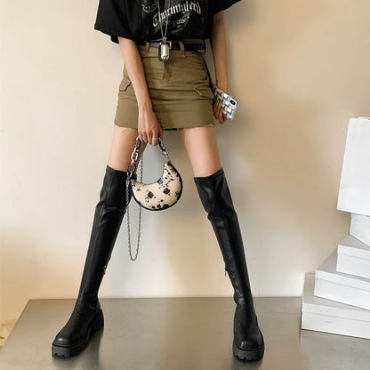 Faux Leather Over-the-Knee Boots