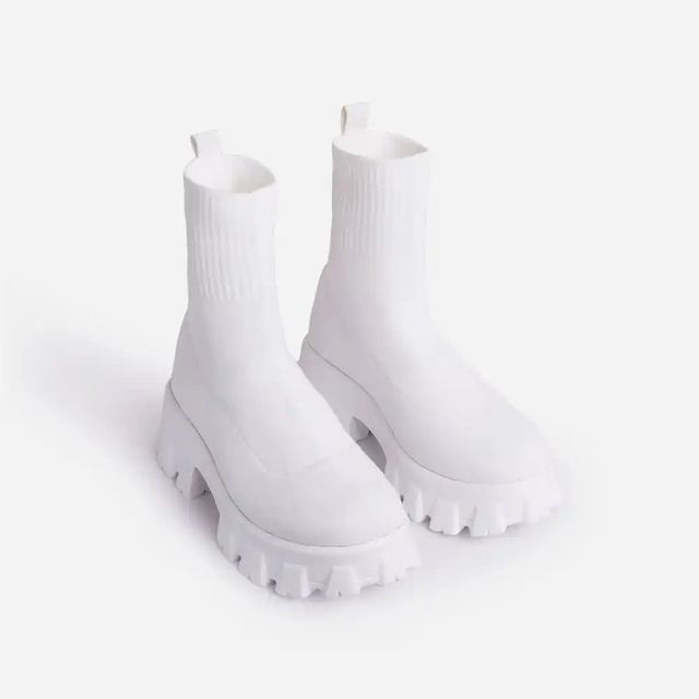 Bottes chaussettes à talons épais et plateforme