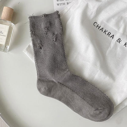 Plain Distressed Socks