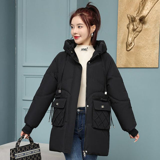 Plain Hooded Zip Puffer Jacket