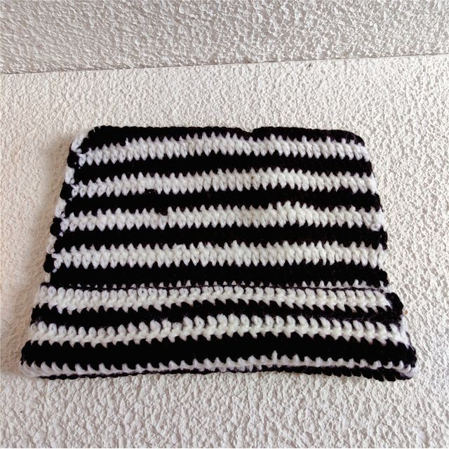 Cat Ear Striped Knit Beanie