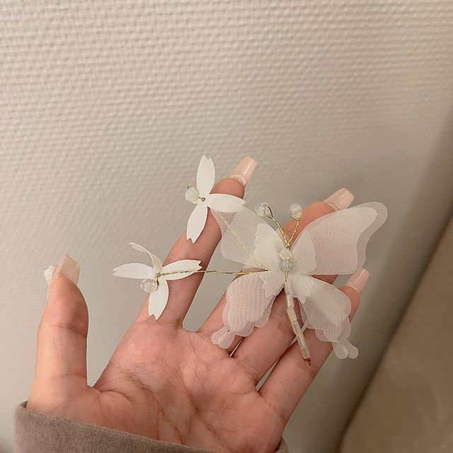 Butterfly Gemstone Hair Clip / Set