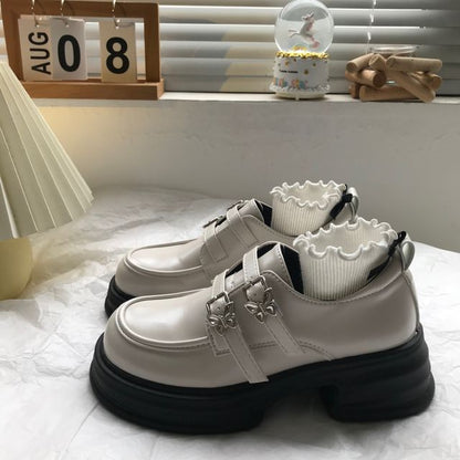 Loafer mit Plateausohle und dickem Absatz