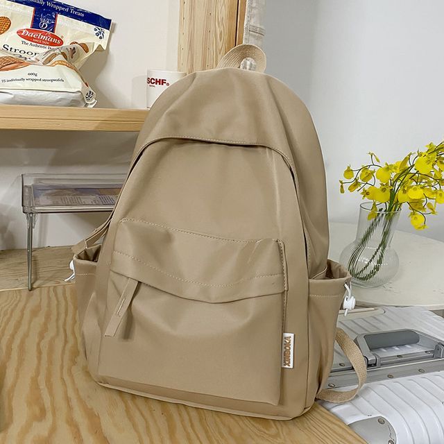 Plain Zip Backpack