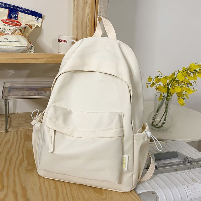 Plain Zip Backpack