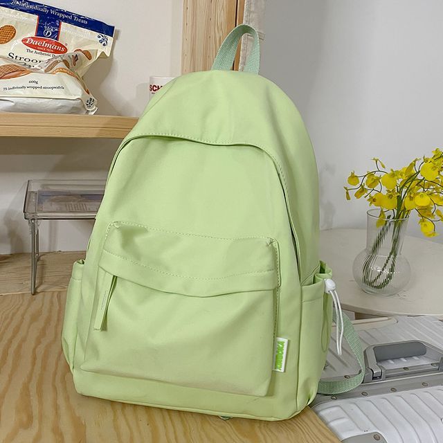 Plain Zip Backpack