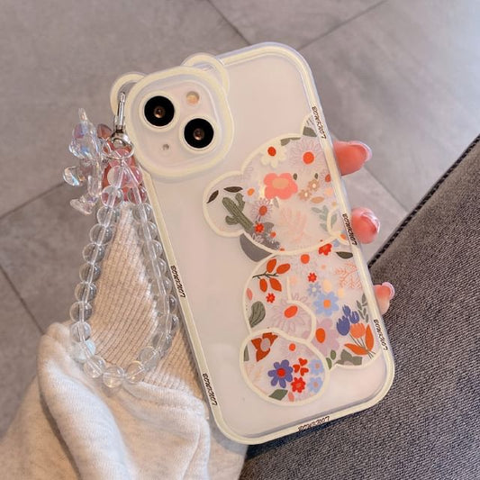 Bear Floral Print Phone Case