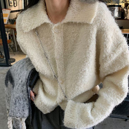 Collar Plain Cardigan