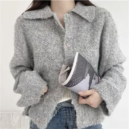 Collar Plain Cardigan
