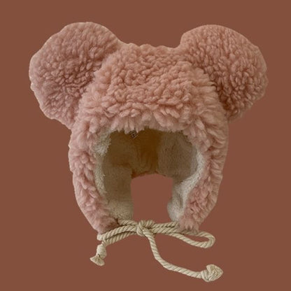 Bear Ear Fluffy Trapper Hat