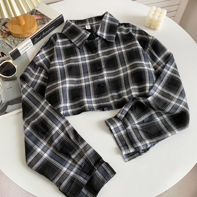 Plaid Button-Up Shirt