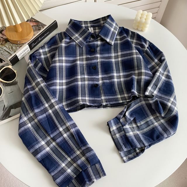 Plaid Button-Up Shirt