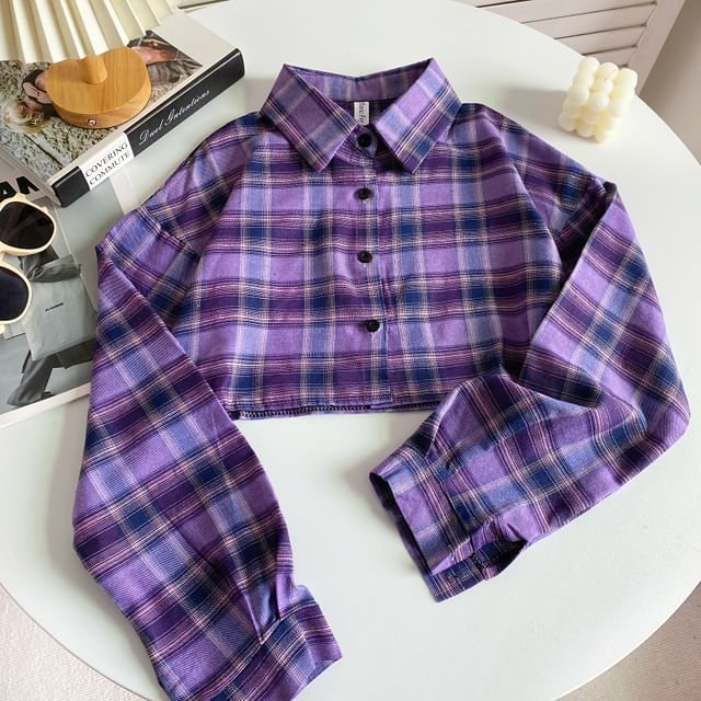 Plaid Button-Up Shirt