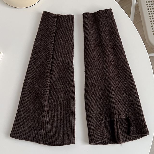 Plain Ribbed Knit Leg Warmers