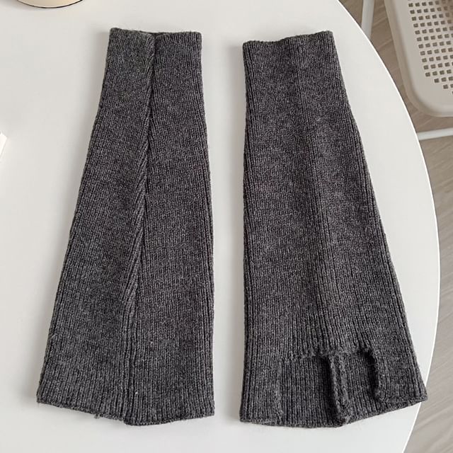 Plain Ribbed Knit Leg Warmers