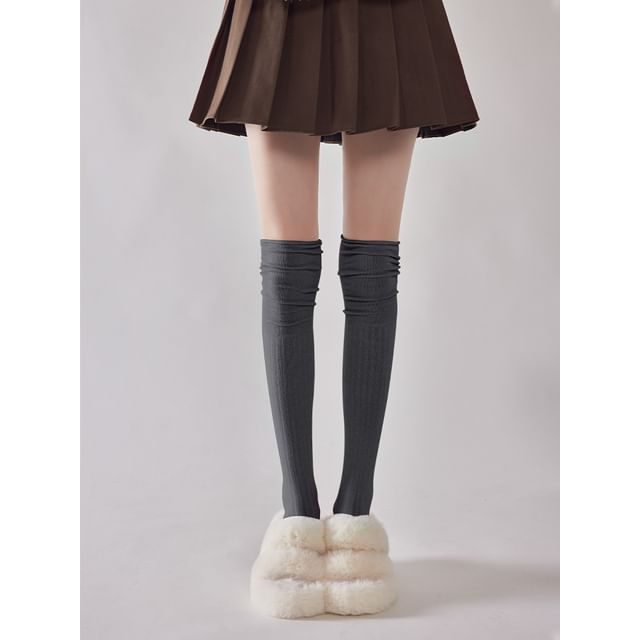 Plain Over-The-Knee Socks / Set