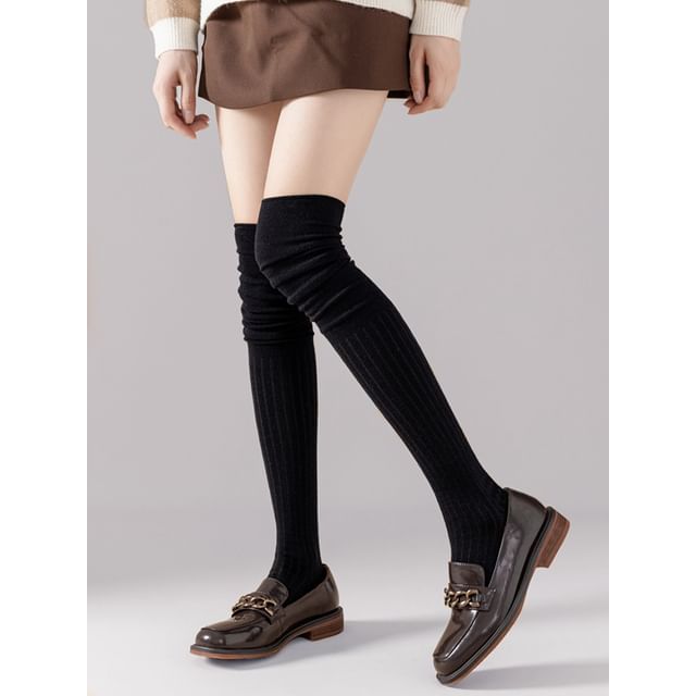 Plain Over-The-Knee Socks / Set