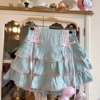 High Rise Plain Mini Tiered Skirt