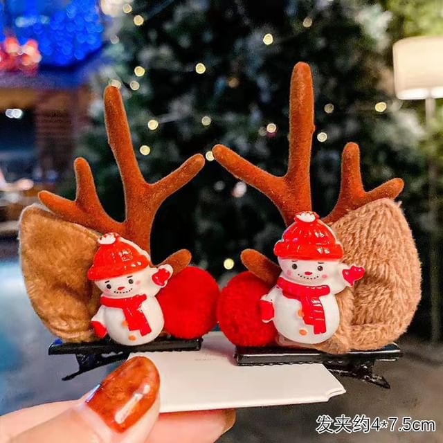 Christmas Flocking Hair Clip (Various Designs)